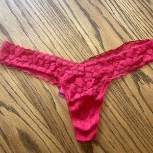 Woman’s lacy valentines thong panties ONE SZ